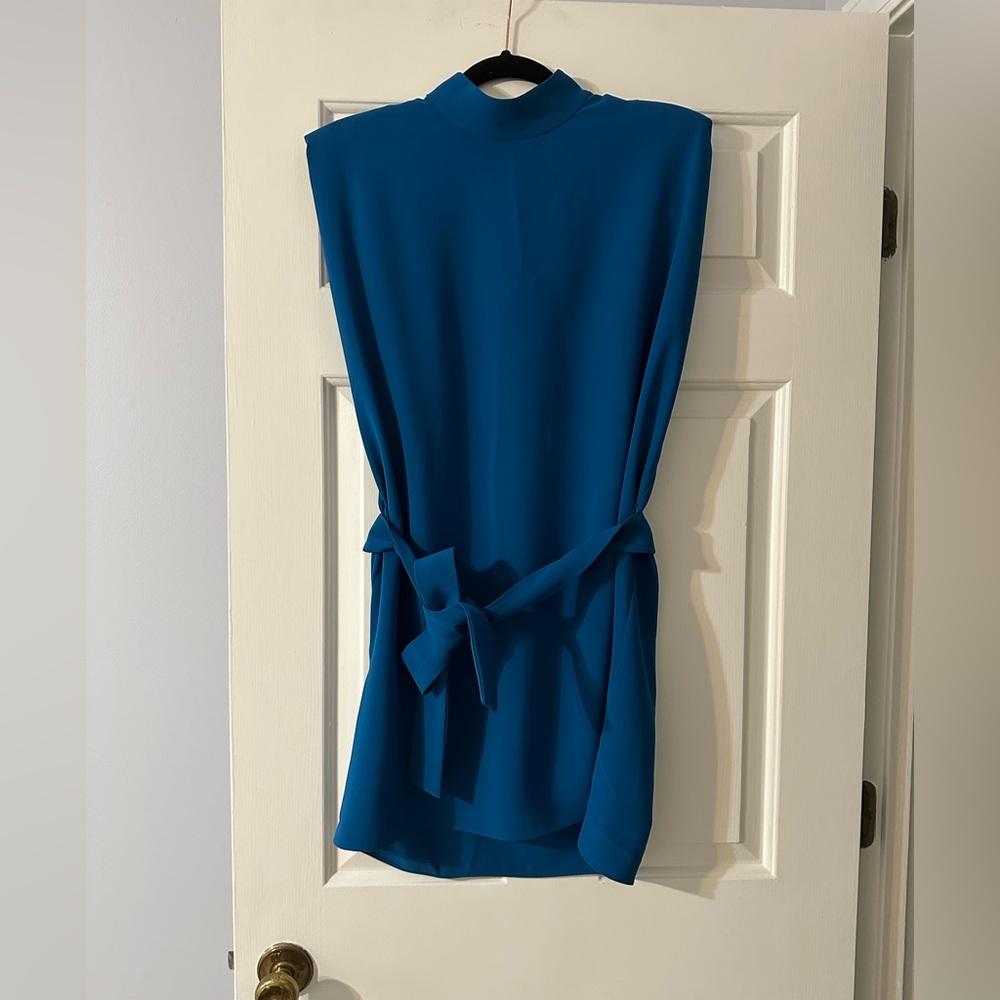 Amanda Uprichard Tie-Waist Dress w shoulder pads